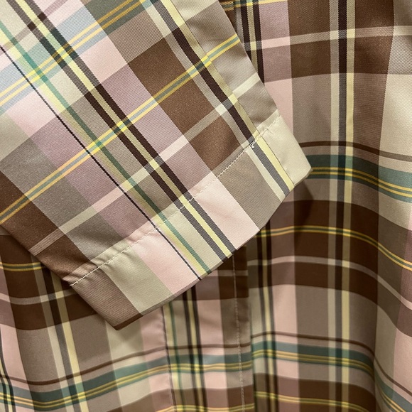 GAP Women's Trench Coat - Brown and Pink Plaid - Picture 8 of 16